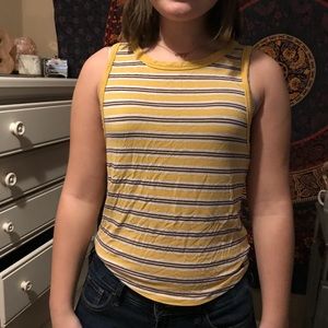 AE Mustard Striped Tank
